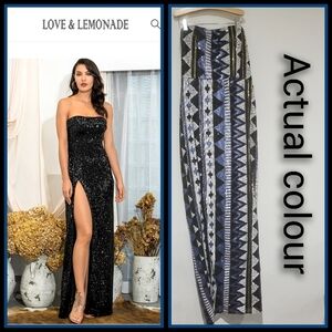 LOVE & LEMONADE Sequin Strapless floor length Formal Dress size M